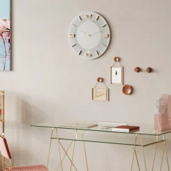 Clearance KARE Design Zegar ścienny Leonardo Ø49 cm biało-złoty - KARE