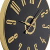 Outlet KARE Design Zegar ścienny nowoczesny czarno-złoty Ø76 cm - KARE