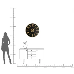 Outlet KARE Design Zegar ścienny nowoczesny czarno-złoty Ø76 cm - KARE