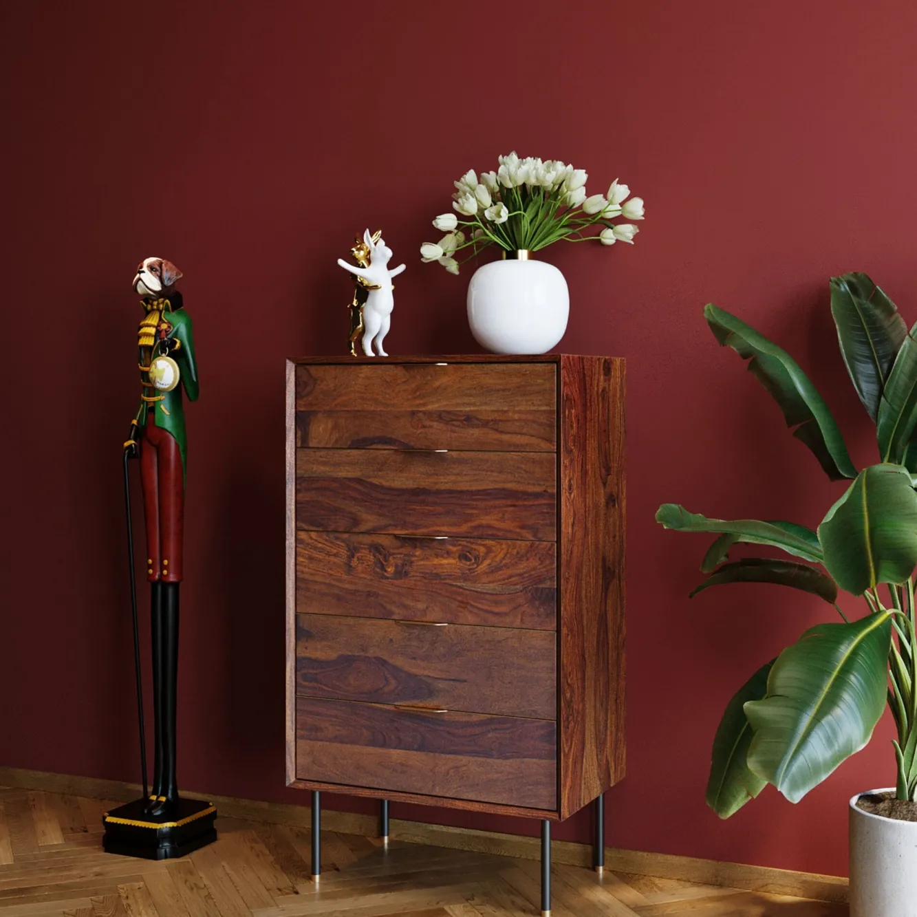 Discount KARE Design Zegar stojący Gentleman Dog 21x138 cm kolorowy - KARE