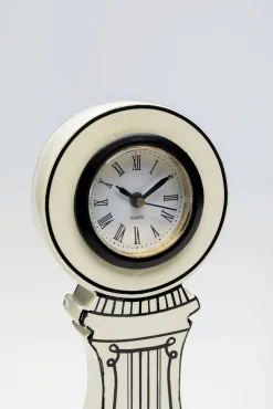 Clearance KARE Design Zegar stołowy biały wzory czarne klasyczne 9x26 cm - KARE