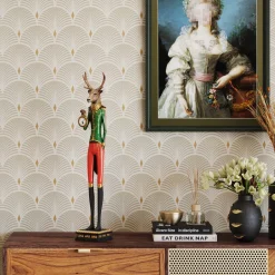 Fashion KARE Design Zegar stołowy Gentleman Deer 14x72 cm kolorowy - KARE