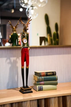 Fashion KARE Design Zegar stołowy Gentleman Deer 14x72 cm kolorowy - KARE