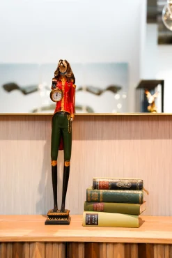 Discount KARE Design Zegar stołowy Gentleman Dog 13x65 cm kolorowy - KARE