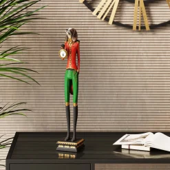 Discount KARE Design Zegar stołowy Gentleman Dog 13x65 cm kolorowy - KARE