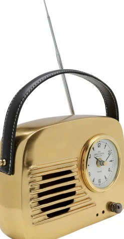 Best KARE Design Zegar stołowy w kształcie radia złoty 20x22 cm - KARE