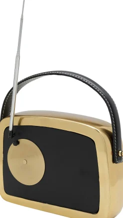 Best KARE Design Zegar stołowy w kształcie radia złoty 20x22 cm - KARE