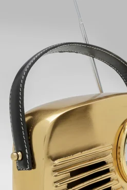 Best KARE Design Zegar stołowy w kształcie radia złoty 20x22 cm - KARE