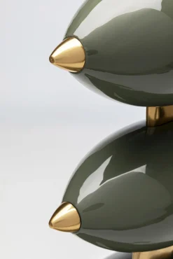 Sale KARE Design Zegar stołowy zielono-złoty stalowy 57 cm - KARE