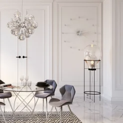 Online KARE Design Zegar wiszący Like Umbrella Balls Ø60 cm srebrny - KARE