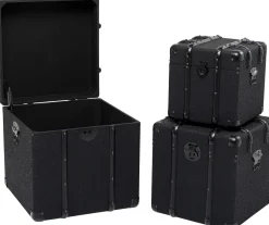 New KARE Design Zestaw 3 skrzyń - kuferków czarnych - KARE