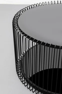 Outlet KARE Design Zestaw 2 stolików kawowych czarnych blaty i półki szklane rama stalowa - KARE