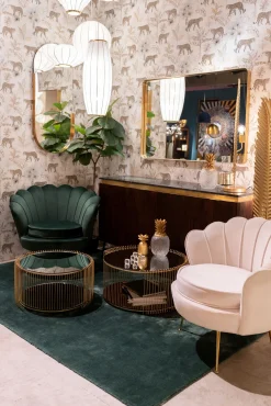 Clearance KARE Design Zestaw 2 stolików kawowych blaty i półki lustrzane rama złota - KARE