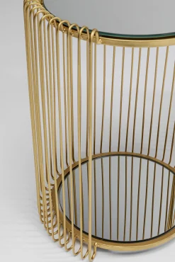 Discount KARE Design Zestaw 2 stolików pomocniczych z półkami złote z lustrzanymi blatami - KARE