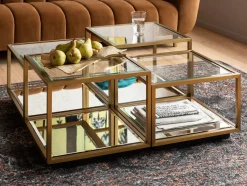 Discount KARE Design Zestaw czterech ław Luigi złote - KARE