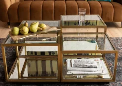 Discount KARE Design Zestaw czterech ław Luigi złote - KARE