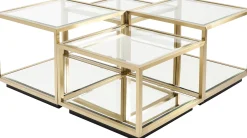 Discount KARE Design Zestaw czterech ław Luigi złote - KARE