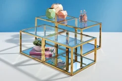 Fashion KARE Design Zestaw czterech stolików kawowych Orion złote - KARE