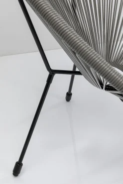 Hot KARE Design Zestaw dwóch foteli ogrodowych - kolor szary nogi czarne 73x85 cm - KARE