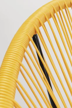 Outlet KARE Design Zestaw dwóch foteli ogrodowych - kolor żółty nogi czarne 73x85 cm - KARE