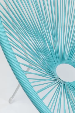 Outlet KARE Design Zestaw dwóch foteli ogrodowych - kolor turkusowy nogi białe 73x85 cm - KARE