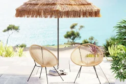 Best KARE Design Zestaw dwóch foteli ogrodowych - kolor naturalny nogi czarne 73x85 cm - KARE