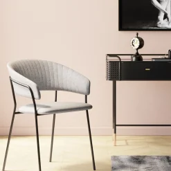 Outlet KARE Design Zestaw dwóch krzeseł beżowe nogi czarne 57x78 cm - KARE