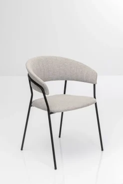 Outlet KARE Design Zestaw dwóch krzeseł beżowe nogi czarne 57x78 cm - KARE