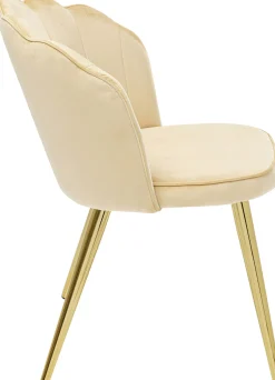Best KARE Design Zestaw dwóch krzeseł Princess beżowe - nogi złote - KARE