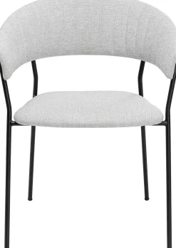 Best KARE Design Zestaw dwóch krzeseł tapicerka jasnoszara nogi czarne stalowe - KARE