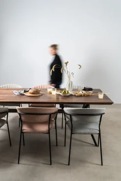 Best KARE Design Zestaw dwóch krzeseł tapicerka jasnoszara nogi czarne stalowe - KARE