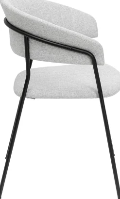 Best KARE Design Zestaw dwóch krzeseł tapicerka jasnoszara nogi czarne stalowe - KARE
