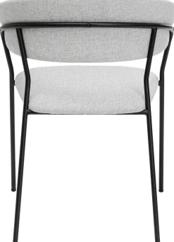 Best KARE Design Zestaw dwóch krzeseł tapicerka jasnoszara nogi czarne stalowe - KARE