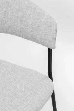 Best KARE Design Zestaw dwóch krzeseł tapicerka jasnoszara nogi czarne stalowe - KARE