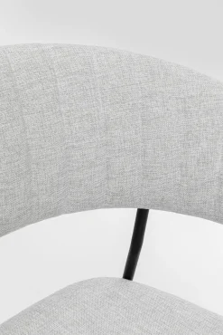 Best KARE Design Zestaw dwóch krzeseł tapicerka jasnoszara nogi czarne stalowe - KARE