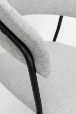 Best KARE Design Zestaw dwóch krzeseł tapicerka jasnoszara nogi czarne stalowe - KARE