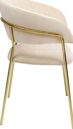 Outlet KARE Design Zestaw dwóch krzeseł z podłokietnikami Belle 61x80 cm kremowe - KARE