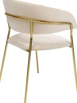 Outlet KARE Design Zestaw dwóch krzeseł z podłokietnikami Belle 61x80 cm kremowe - KARE