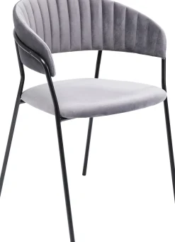 Fashion KARE Design Zestaw dwóch krzeseł z podłokietnikami Belle 57x78 cm szare - KARE