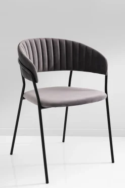 Fashion KARE Design Zestaw dwóch krzeseł z podłokietnikami Belle 57x78 cm szare - KARE