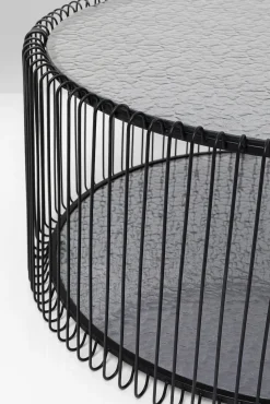 Outlet KARE Design Zestaw dwóch stolików blaty szklane rama stalowa - kolor czarny - KARE