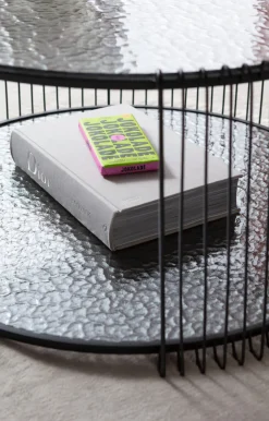 Outlet KARE Design Zestaw dwóch stolików blaty szklane rama stalowa - kolor czarny - KARE