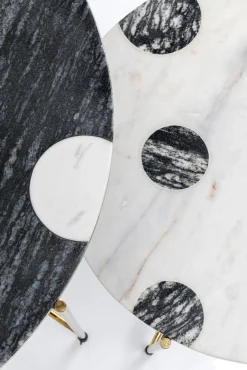 New KARE Design Zestaw dwóch stolików do salonu czarno-białe nogi złote - KARE