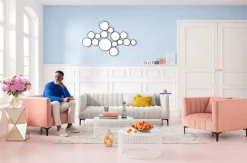 New KARE Design Zestaw dwóch stolików kawowych Wire białe - KARE