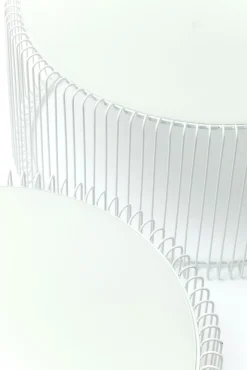 New KARE Design Zestaw dwóch stolików kawowych Wire białe - KARE