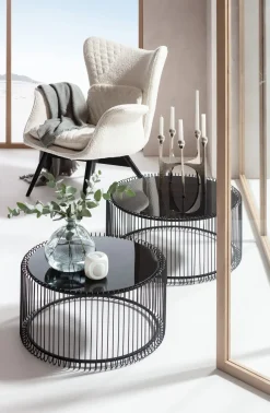 Sale KARE Design Zestaw dwóch stolików kawowych Wire czarne - KARE