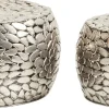 Outlet KARE Design Zestaw dwóch stolików kawowych Pebbles Deluxe srebrne - KARE