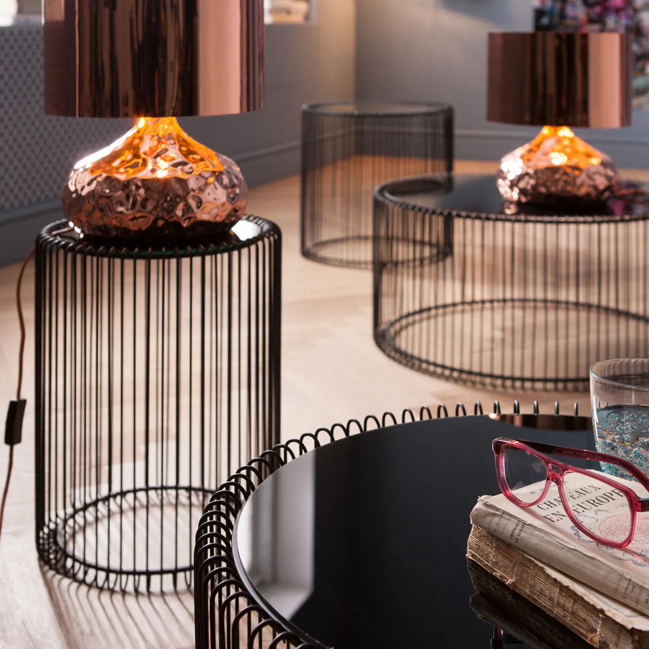 Discount KARE Design Zestaw dwóch stolików kawowych Wire czarne - KARE