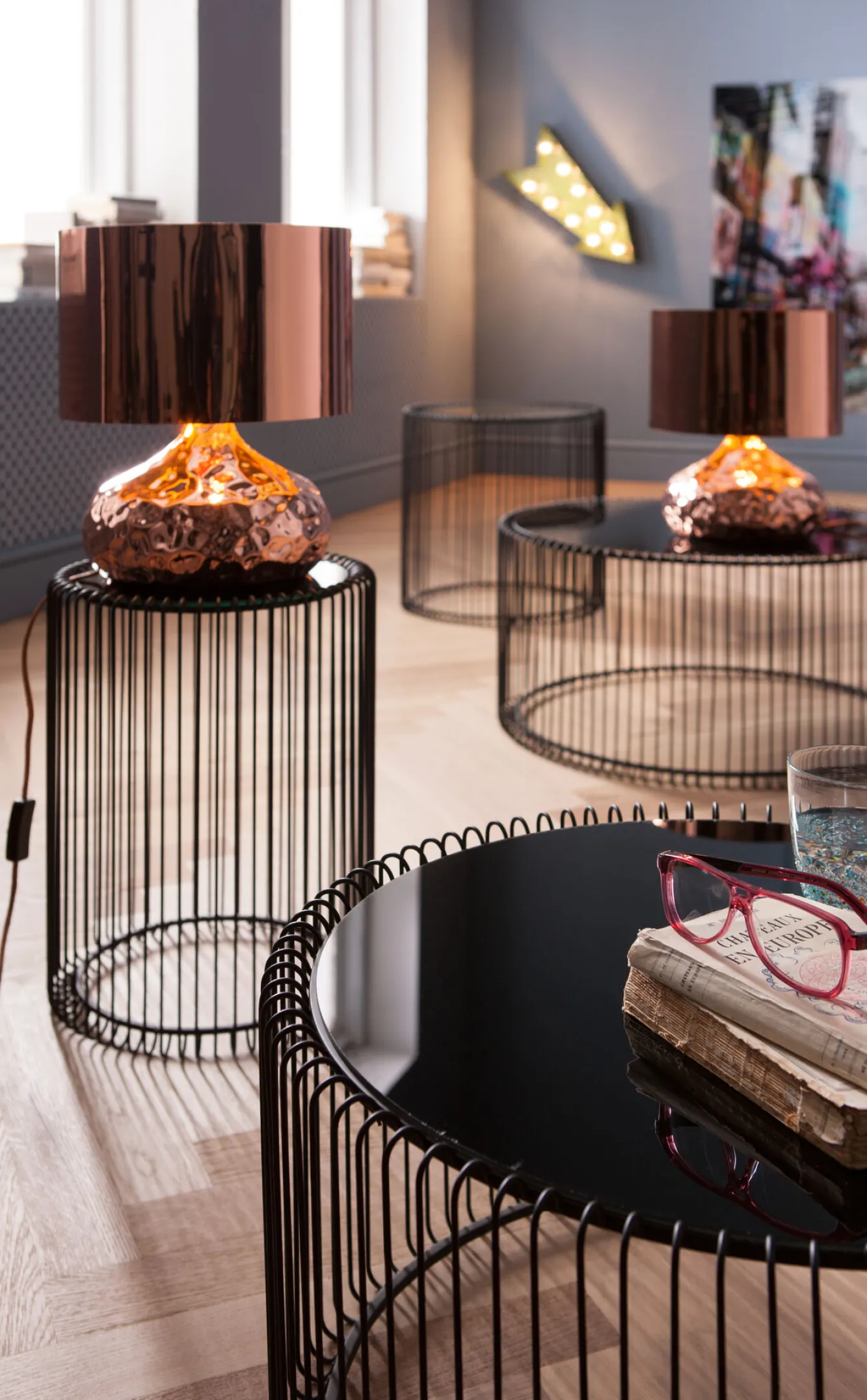 Discount KARE Design Zestaw dwóch stolików kawowych Wire czarne - KARE