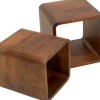 New KARE Design Zestaw dwóch stolików kawowych Authentico Cube drewniane - KARE